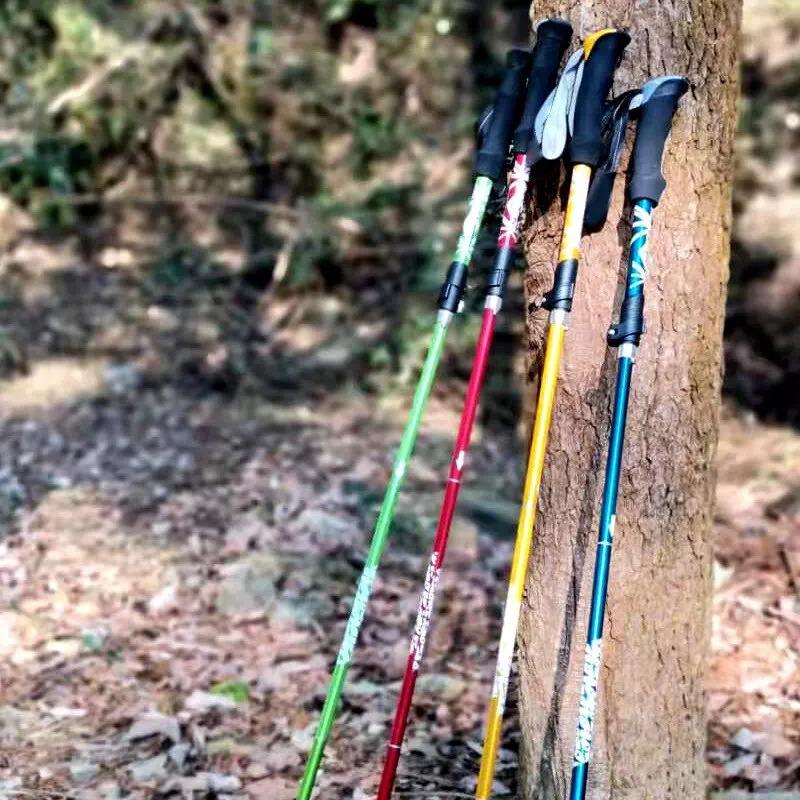 5 sekcií Vonkajšia skladacia trekingová palica Camping Prenosná lezecká palica Skladacia hliníková zliatina Ultraľahká teleskopická palica Pešia turistika Outdoorové vybavenie