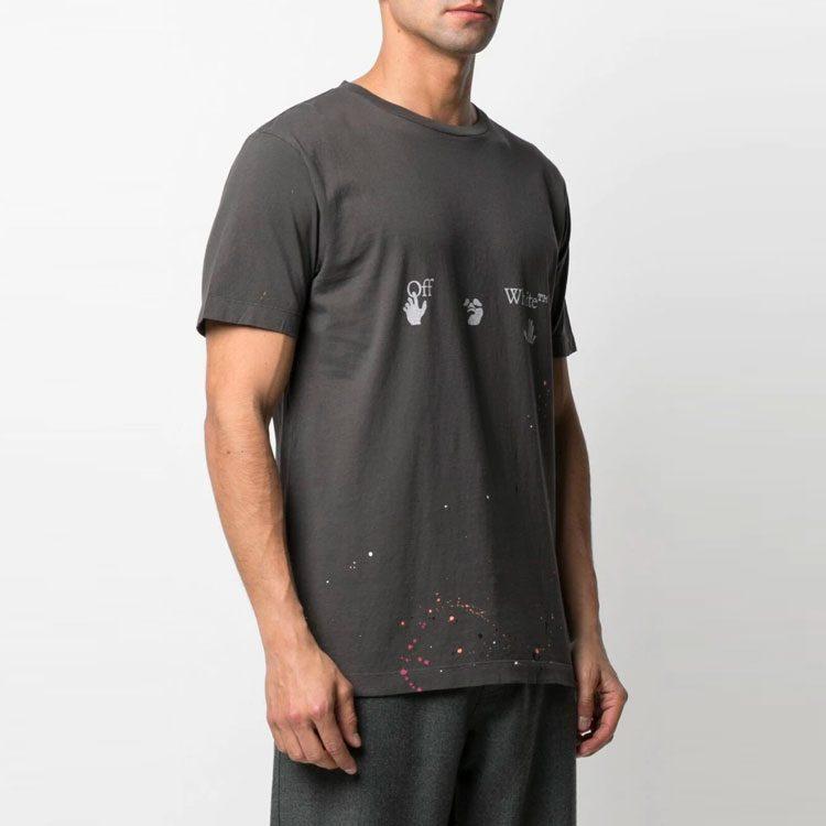 T-shirt con Stampa Schizzi di Vernice OFF WHITE OMAA027S21JER0020601