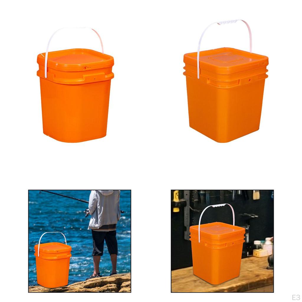 Quadratical Bucket Color Shell of Comfortable Multifunctional Light Memory with Handle for Water