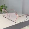 Luxury Brand High Quality Frame Women Trendy Retro Metal Glasses Blue Light Blocking Vintage Cat Eye Decor Eyewear