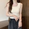 Women's Slim-Fit Brushed Fleece Thermal Vest with Chest Pads - Sleeveless Autumn/Winter Top
