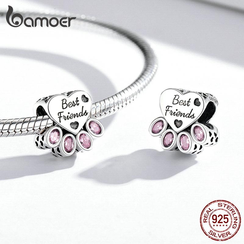 Bamoer 925 Sterling Silver Heat Collection Charms Fit Women Original Bracelet Bangle Pet Charms Warm Family Pendant Jewelry