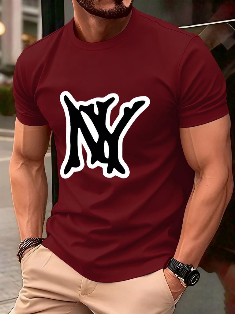 Simple Ny Logo Prints Men TShirt Cotton Summer Soft Oversized Tops ONeck Short Sleeve Comfortable T Shirt Casual Male Clothes