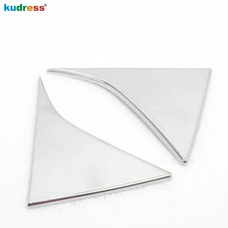 For KIA Sportage 2016 2017 2018   Chrome Car Rear Window Spoiler Cover Trim Side Wing Triangle Frame Trims Accessories