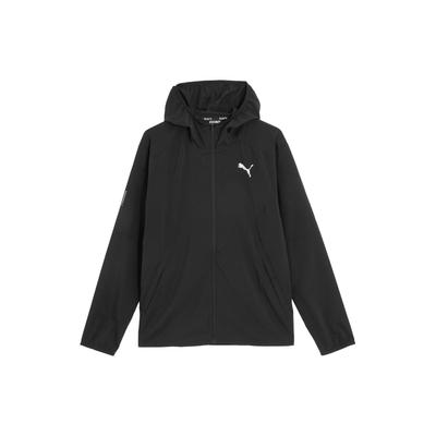 Logo Printed Hooded Oversized Long Sleeve Jacket Men Jackets Black 523274-01