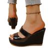 Plus Size Shoes for Women 35-42 Summer Fashion Platform Wedge Comfortable Peep Toe Non-slip Sandals Casual Women Slippers