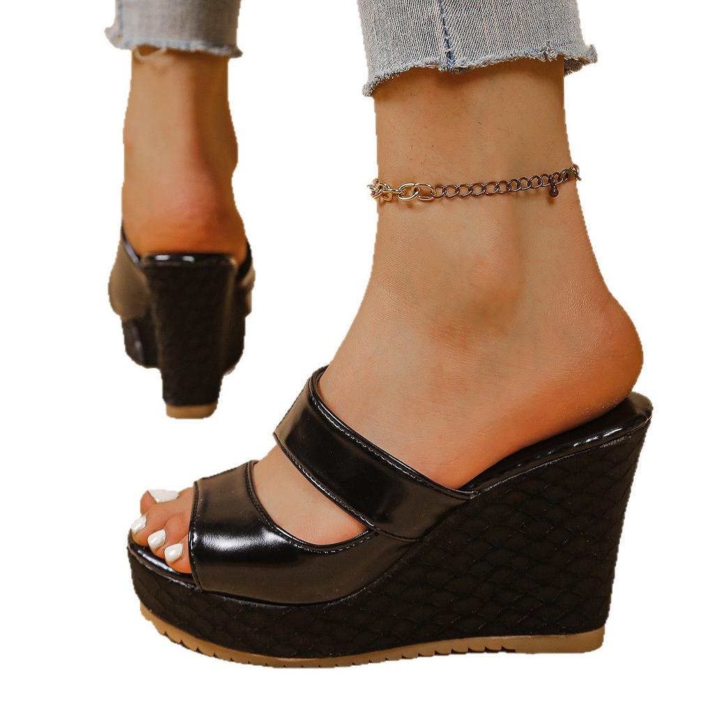 Plus Size Shoes for Women 35-42 Summer Fashion Platform Wedge Comfortable Peep Toe Non-slip Sandals Casual Women Slippers