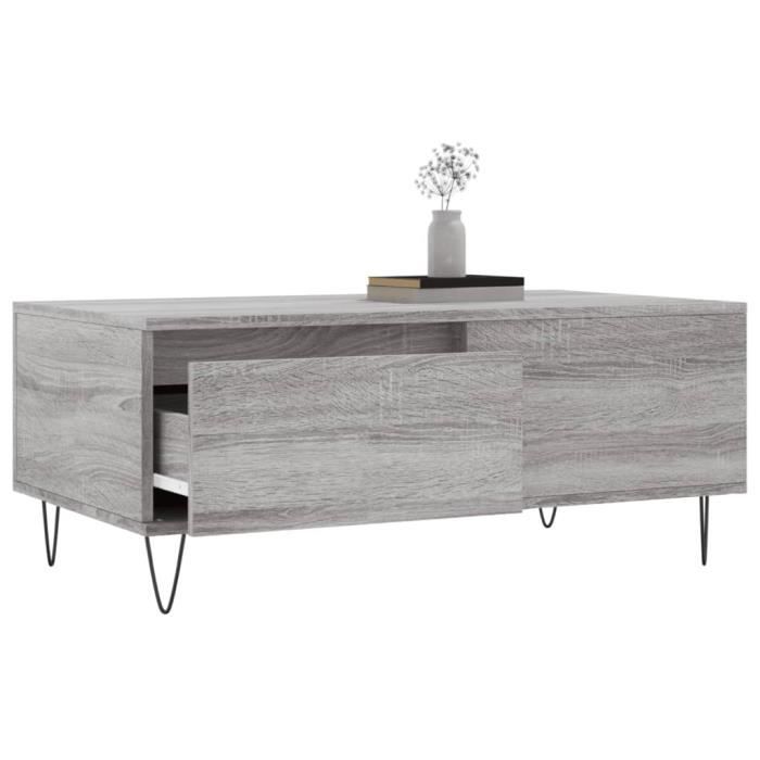 VidaXL Table basse Sonoma gris 90x50x36,5 cm Bois d'ingénierie 830810