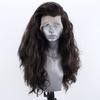 AIMEYA  Dark Brown Long Curly Synthetic Lace Front Wigs for Women Free Part Pre Plucked Natural Hairline Cosplay Wigs