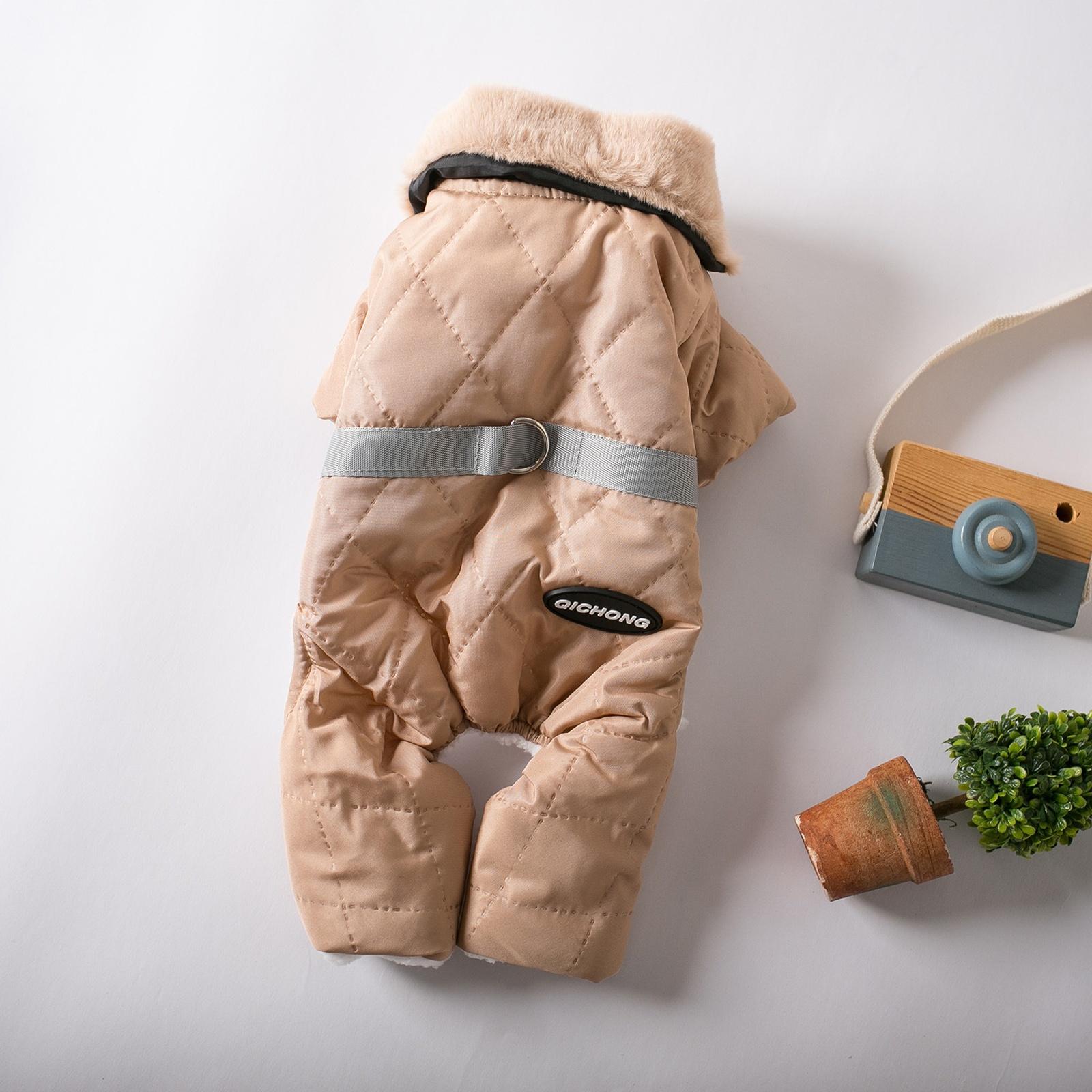 

Warm Dog Coat Double Dog Vest, 4 Legs Covered Windproof Reflective XS