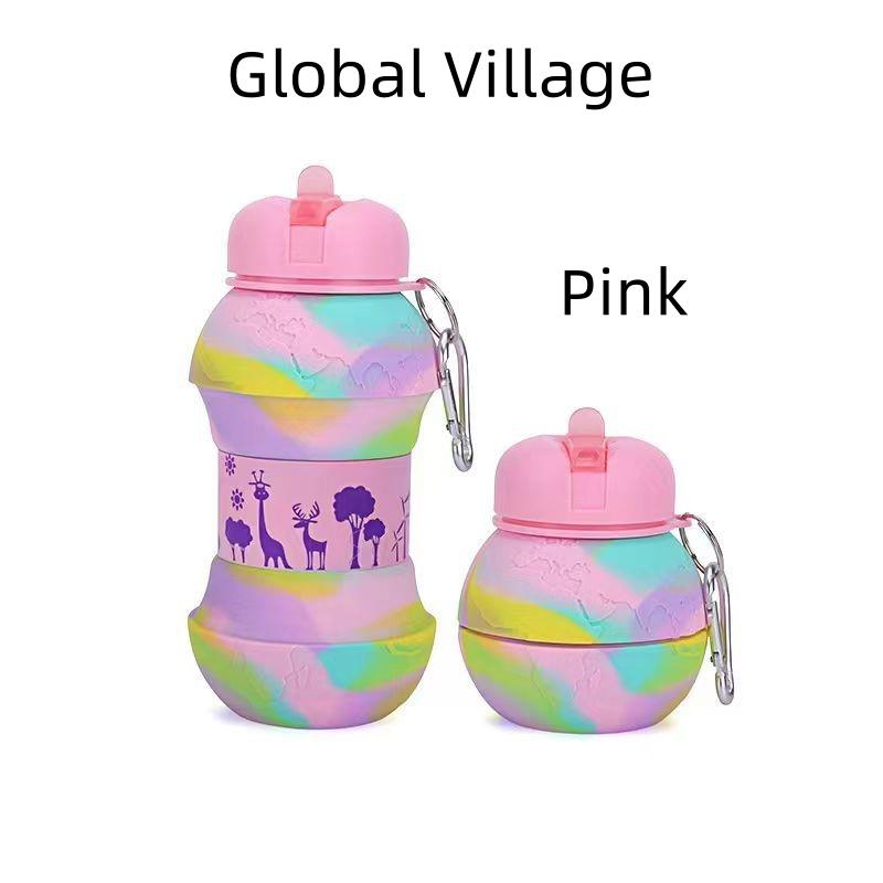 Bouteille d'eau pliante Tasses de camping Mug Sports de plein air Basket-ball Football Tennis Golf École Étanche Portable Bouteille d'eau pour enfants