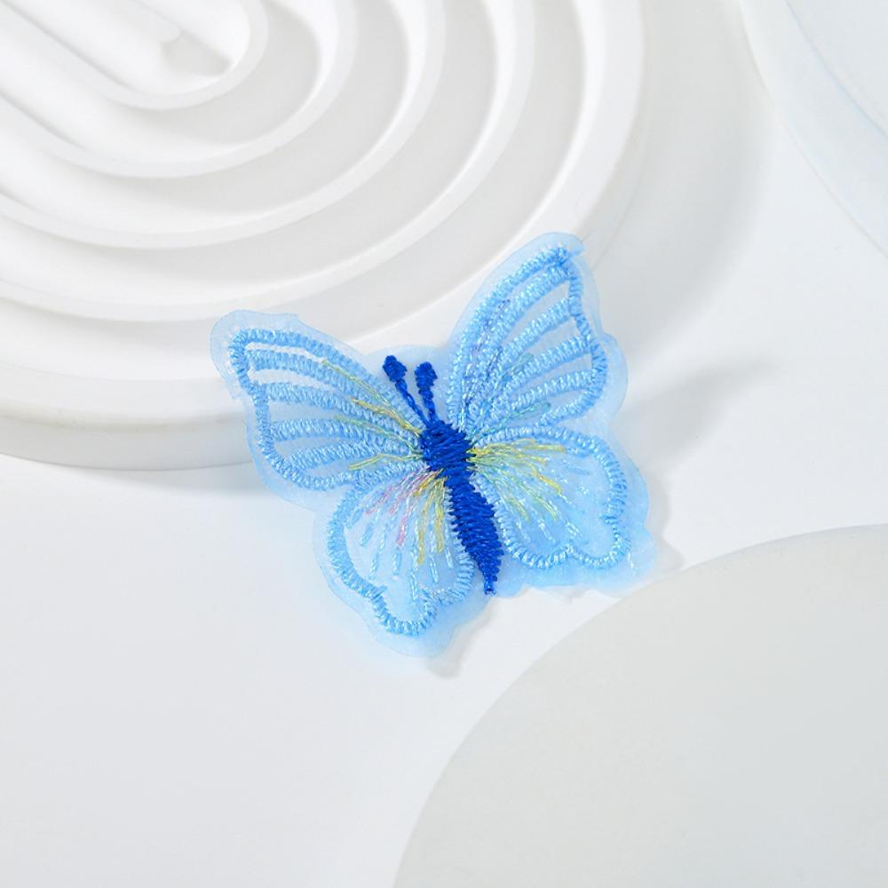 100PCS Colorful Lace Butterfly Patch Embroidered Fabric Appliques  Sewing Craft Decoration