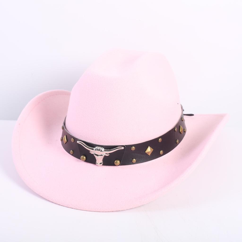 Popular European and American fashion OL style one-word cowboy hat men's and women's high-end top hat jazz hat felt hat