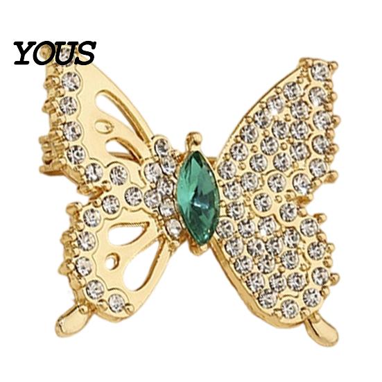 Alloy Butterfly Jewelry Vintage Rhinestone Brooch, Hollow Lapel Pin, Sweater Oxidation Resistant Brooch Cardigan Coat Suit Scarf Decor, Women золотистый