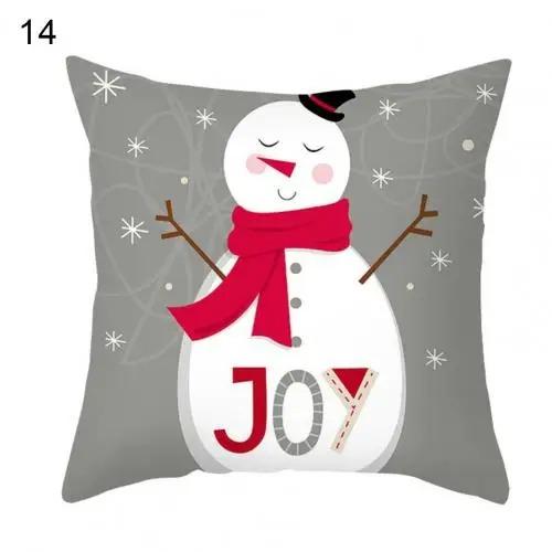 Christmas Themed Throw Pillow Cover With Short Plush Print For Living Room Decoration Cushion Cover Pillow Covers Decorative