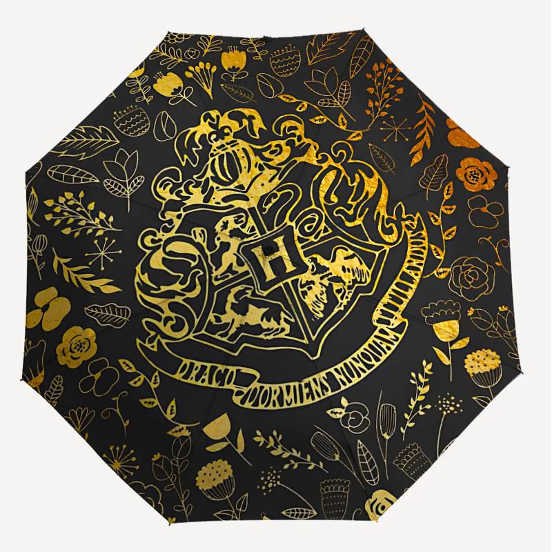 1PC Warner Hogwarts__Floral Automatic Open/Close Umbrella with Windproof, 36-Rib Sturdy Canopy, Durable Ribs1253A