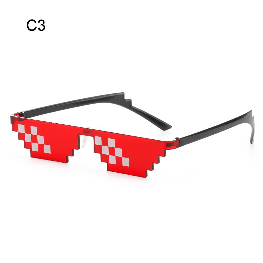NEW Mosaic Sunglasses Trick Toy Thug Life Glasses Pixel Black Cool Jokes Funny Toys Deal With It Sun Glasses