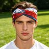 Headband Soft Cloth Independence Day Headband with Flag Stars Stripes Design Holiday Patriotic Hairband Hair Accessories