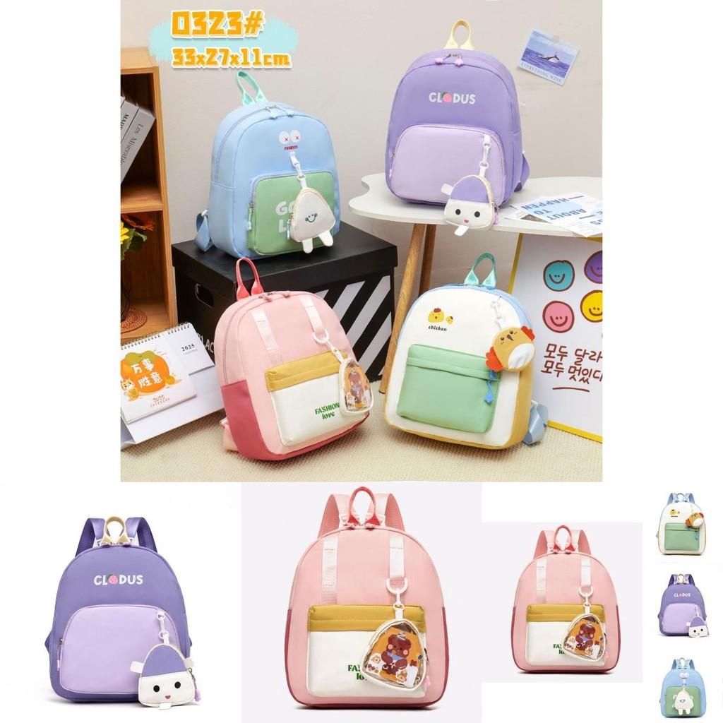 Stylish Unisex Kindergarten Backpack In Pure Color For Kids With Lightweight Comfort