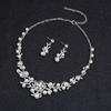 Korean Version of Pearl Necklace Earrings Set Bridal Dress Versatile Accessories Fashionable Small Fresh Alloy Electroplating Two-piece Set