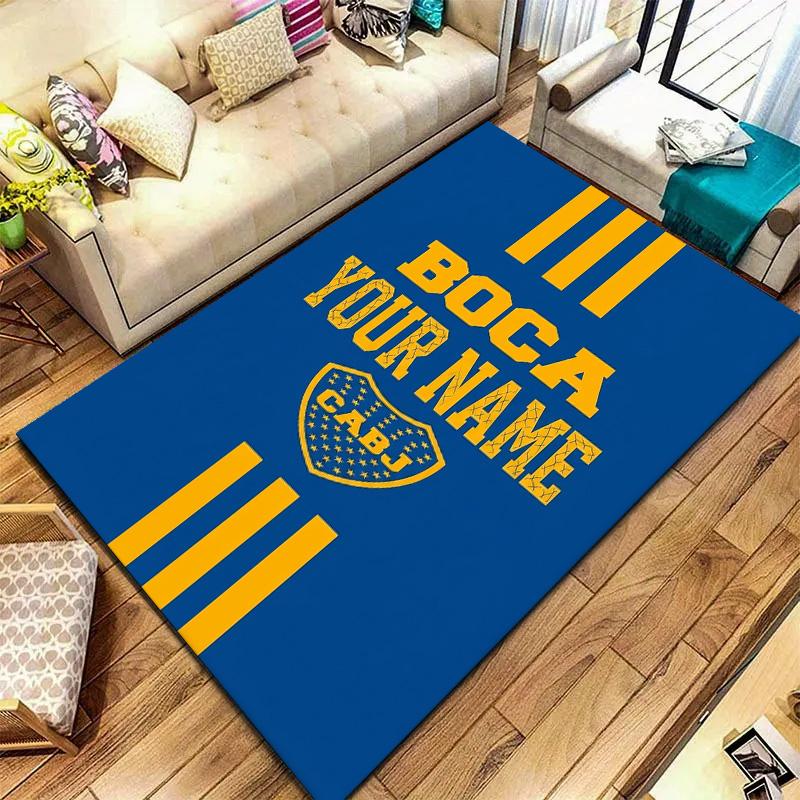 Boca Juniors Crest Custom Name Carpet Rug For Living Room Bedroom Home Sofa Decoration Kids Play Nonslip Floor Mat