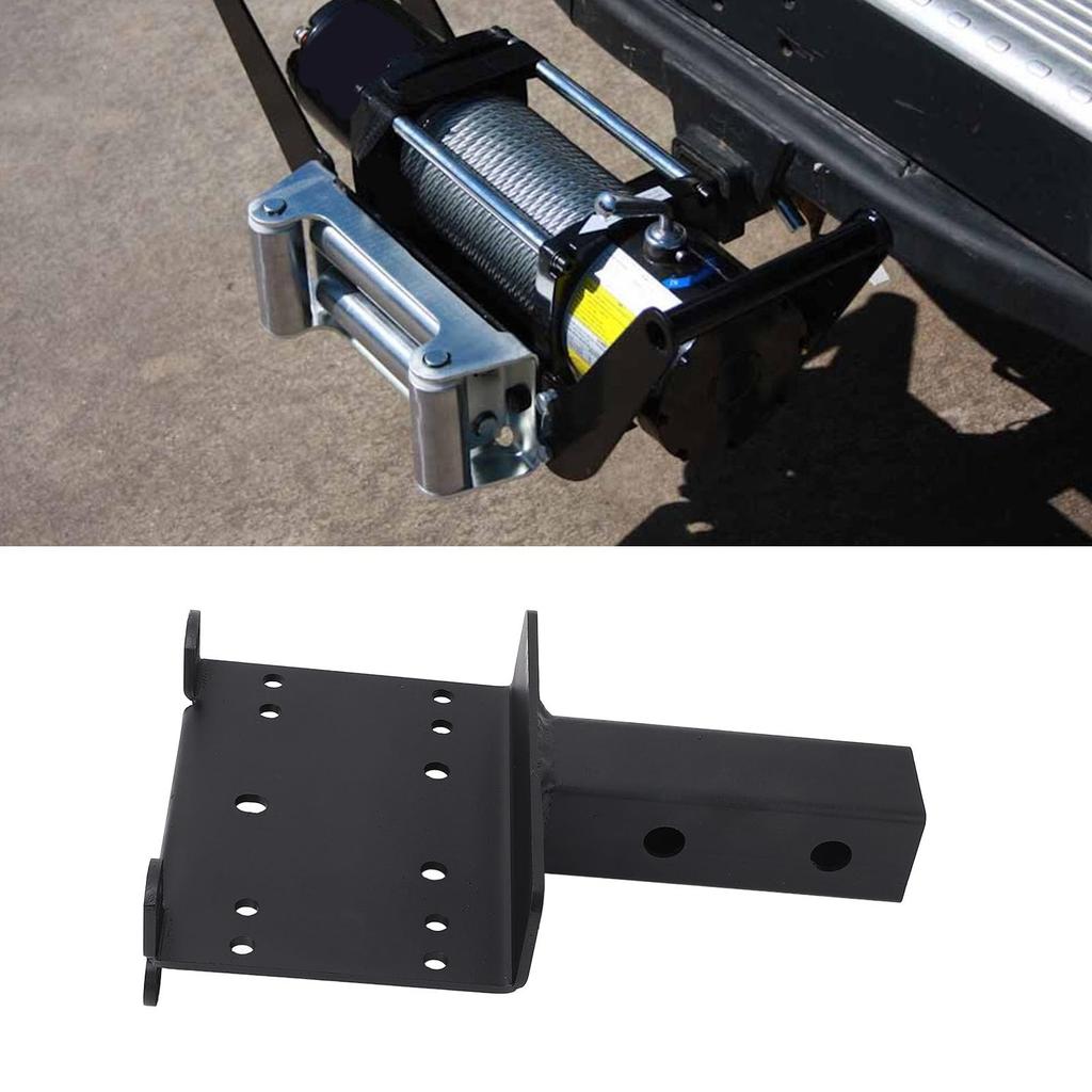 Universal Trailer Hitch Winch Mounting Plate with 2" Receiver, Winch Bracket, Winch Mounting Plate for ATVs, UTVs, and Lawn & Garden Equipment