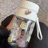 Portable Glass Tea Infuser Bottle with Strap - White Cat