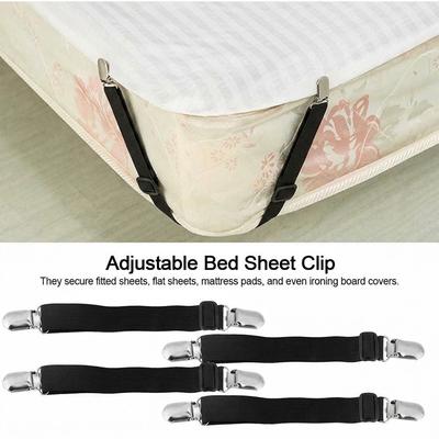 4pcs Elastic Bed Sheet Holder Non Slip Bed Sheet Fastener Washable Bed Sheet Clip  Fitted Sheet