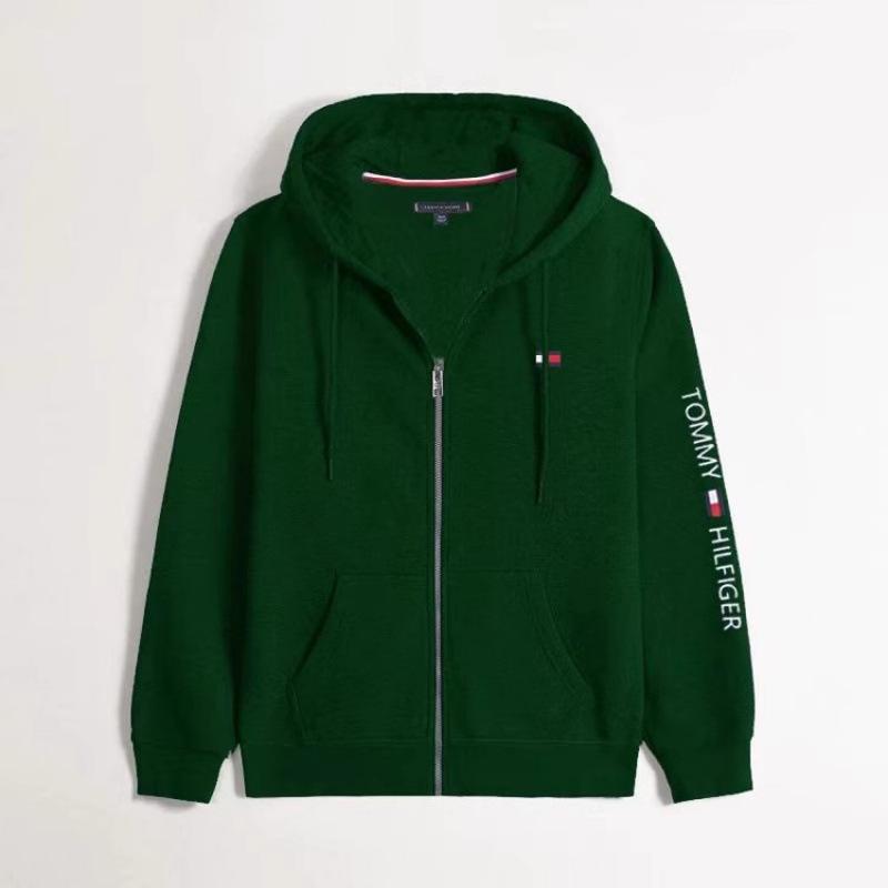 Tommy Men's Long-Sleeve Jacket, Hooded Cardigan, Spring & Autumn Sweatshirt, Casual Base Layer