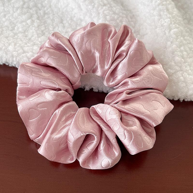 French Heavy Industry Streamer Satin Leopard Print Large Intestine Hair Band Light Luxury High Sense Lazy Style Ponytail Headband Hair Band
