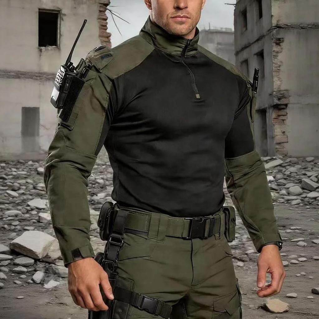Men's Summer Long Sleeved American Camouflage Outdoor Training Suit