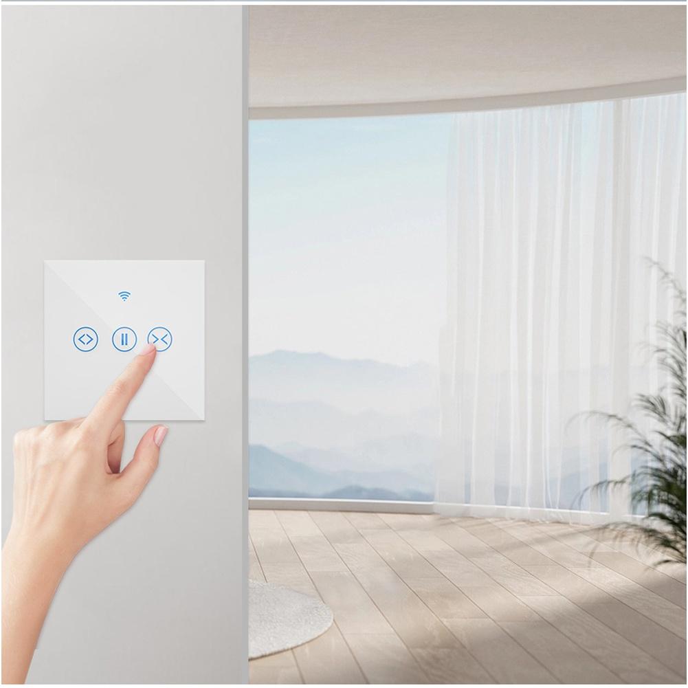 Living Room Bedroom WiFi Smart Curtain Voice Control White Voice Assistant Compatible For Standard Curtain Motors