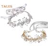 Women Retro Rhinestones Flower Leaf Headband Faux Pearl Ribbon Bow Hairband Bridal Wedding Hair Accessories
