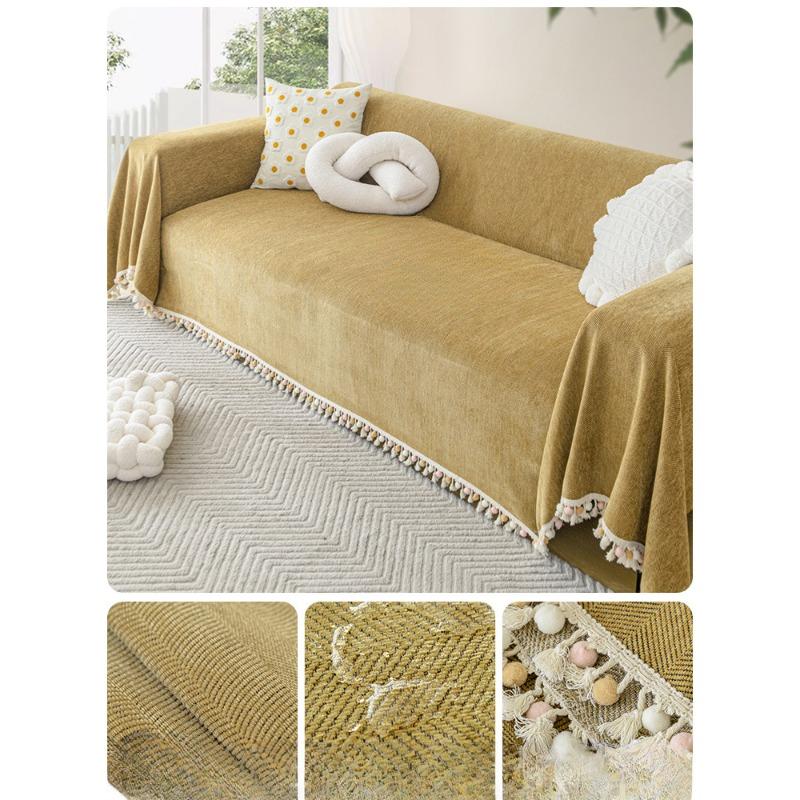 Chenille Fischgrätenmuster Sofa Handtuchbezug Stoff Rutschfestes Sofakissen Vier Jahreszeiten Universal Hoher Anspruch Vollständig bedeckt Universeller Bezug Überwurfdecke