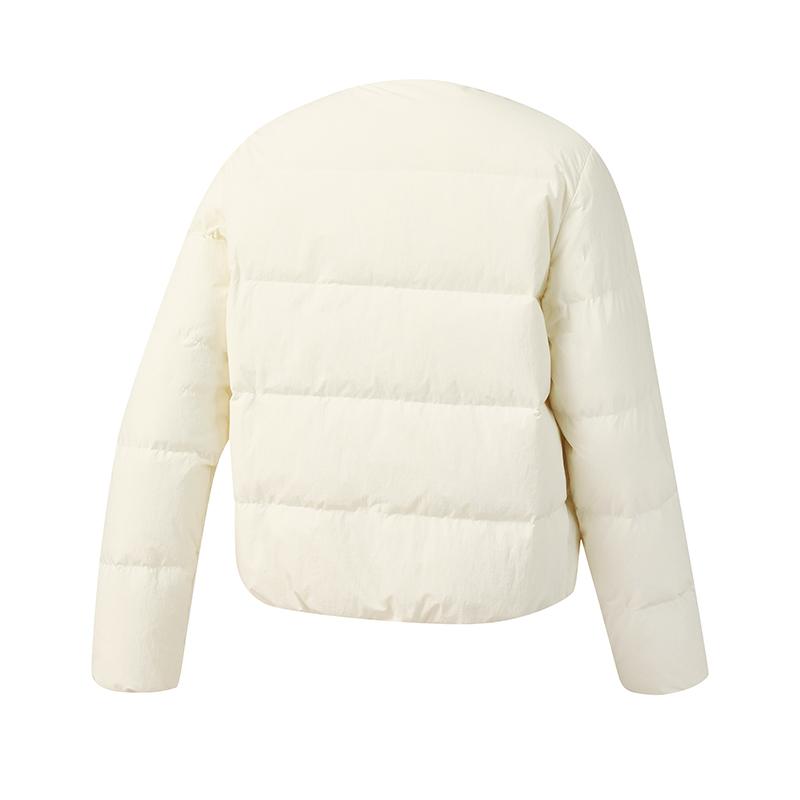 FILA Explorer Minimalist Lightweight Warm Outdoor Woven Down Jacket Women outerwear Dew-White A11W547903FIV