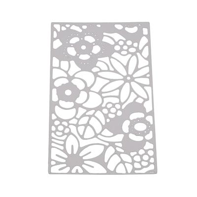 Rectangular Frame Flower Decoration Metal Silvery Stencil Embossing Cutting Dies For Diy Scrapbooking Paper Album Cards Making