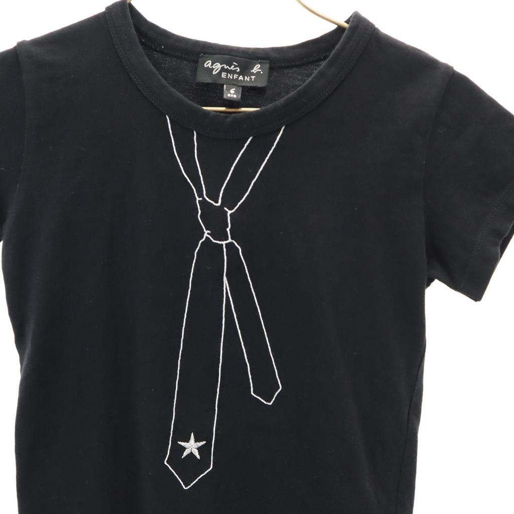 Agnes B. ENFANT Made In Portugal Short Sleeve T-shirt 6ans Black Kid's Used