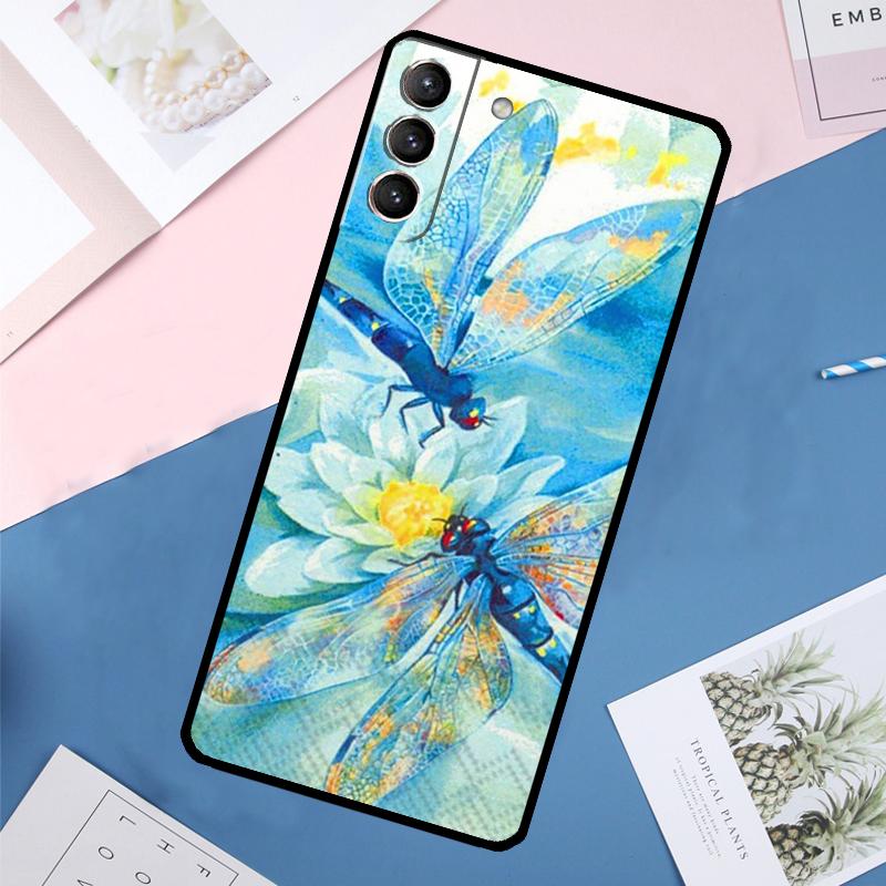Luxuslibellen-Hülle für Samsung Galaxy S24 Ultra S20 S21 S22 S23 S25 Ultra S9 S10 Plus S25 FE Rückabdeckung