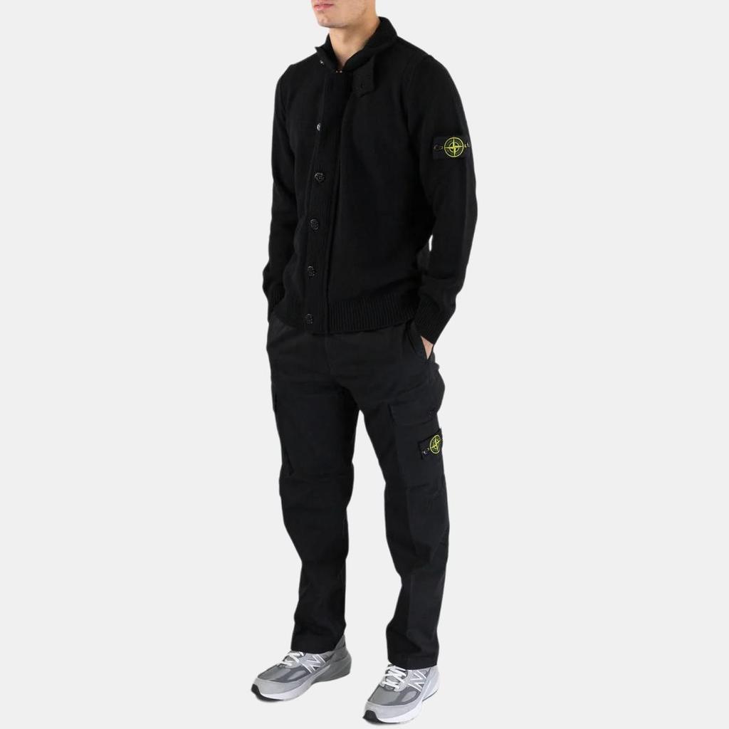 Stone Island Solid Color Stand Collar Slim Fit Single Breasted Long Sleeve Thick Knit Sweater Unisex sweater 8115547A3-A0029