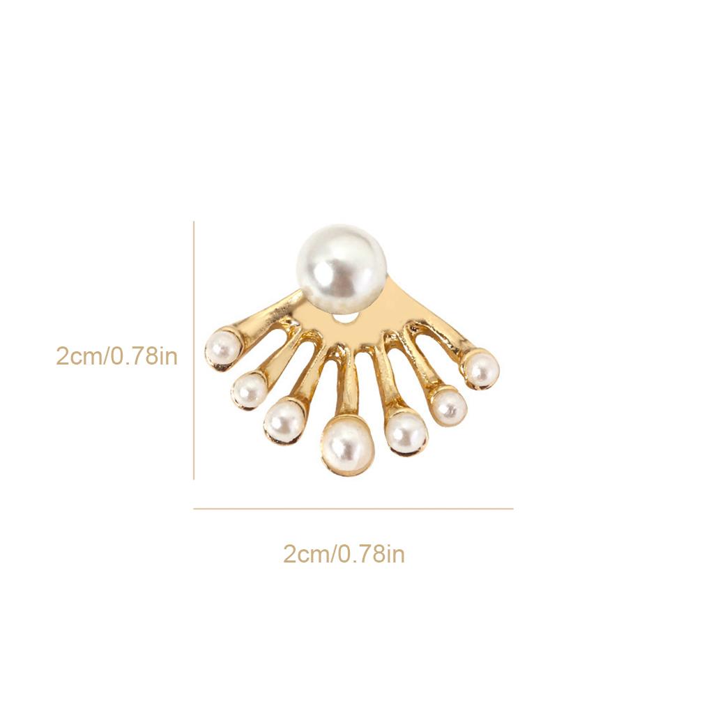 1 Pair Woman''s Pearl Earrings Front Back Crystal Ear Studs Girls Party Work
