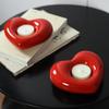 Yousheng Heart Shaped Ceramic Candlestick Holder Small Heart Candle Holder for Wedding Party Anniversary Valentine's Day Dining Table Centerpiece
