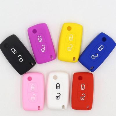 2 Button Silicone Car Key Case For DF Peugeot 307/308/208/207/3008/508/408 407 307 206 Citroen C4