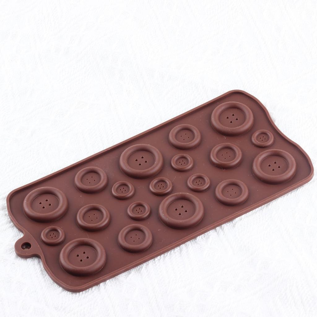 YIMINGMOLD 2Pcs Button Silicone Chocolate Molds For Chocolate Candy