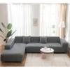 Sofa Elastic Covers Solid Color for Living Room L Shaped Sectional Corner Slipcovers Couch Chair Protector 1234 Seater
