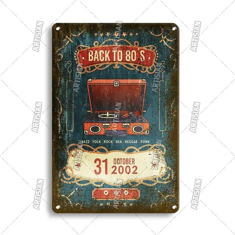 Rock & Roll  Retro Metal Plaque Rock Metal  Sign Music Vintage Plate  Weathered Bar Cafe Club Industrial Decor Retro Wall Plate