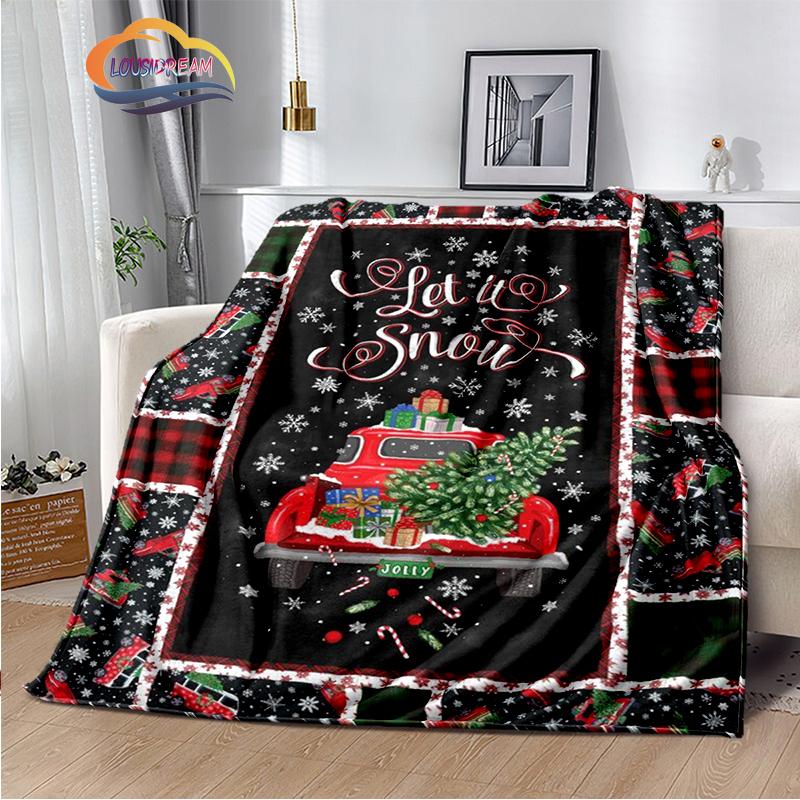 Merry Christmas Series Santa Blanket Flannel Warmth Soft Plush Sofa Bed Throwing