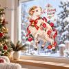Festive Zodiac Sheep Wall Decor 2027 Year of The Window Cling, Russian New Sticker, Party Glass Art Static Christmas Decal with Bell Berries for Home