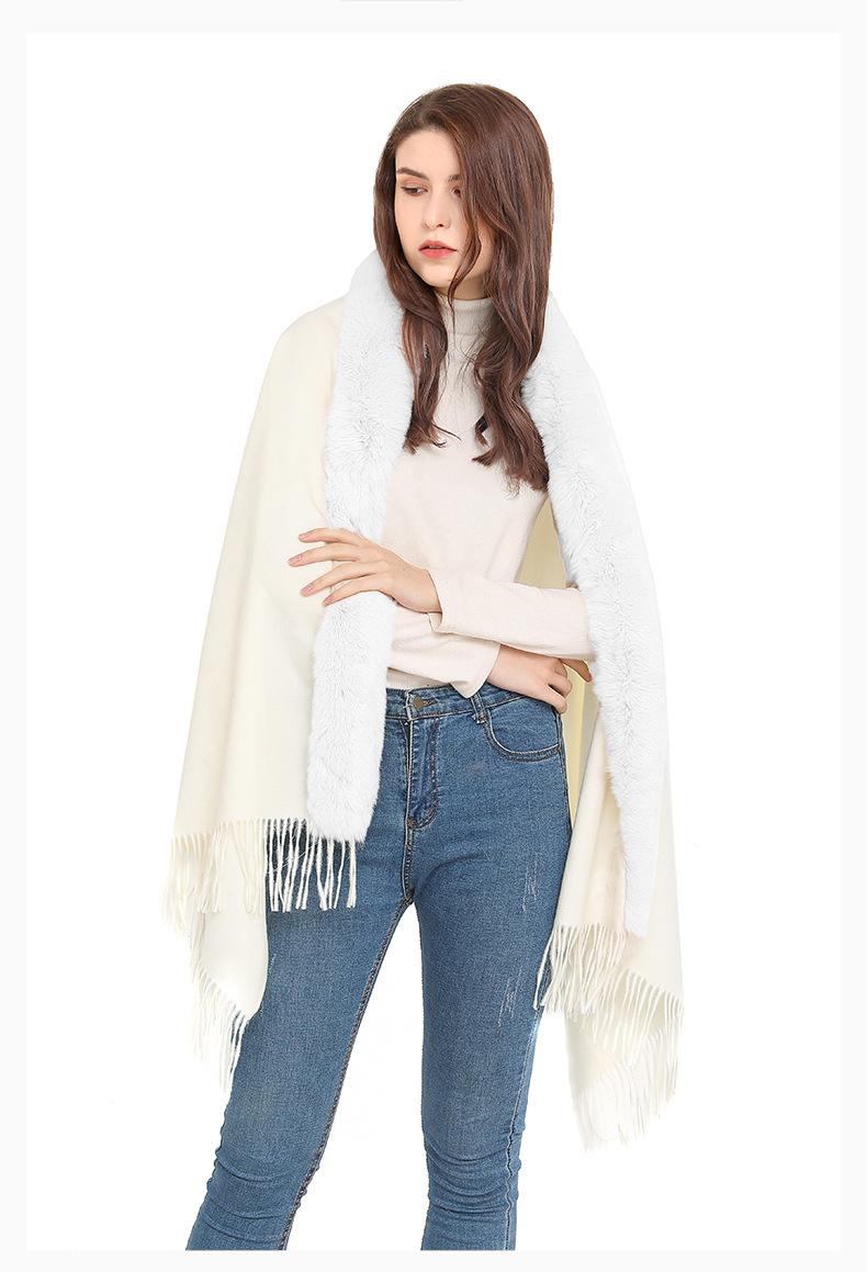 

Winter Collar Scarf Shawl -purpose Imitation Cashmere Shawl Thick Dress Shawl One Size бежевый