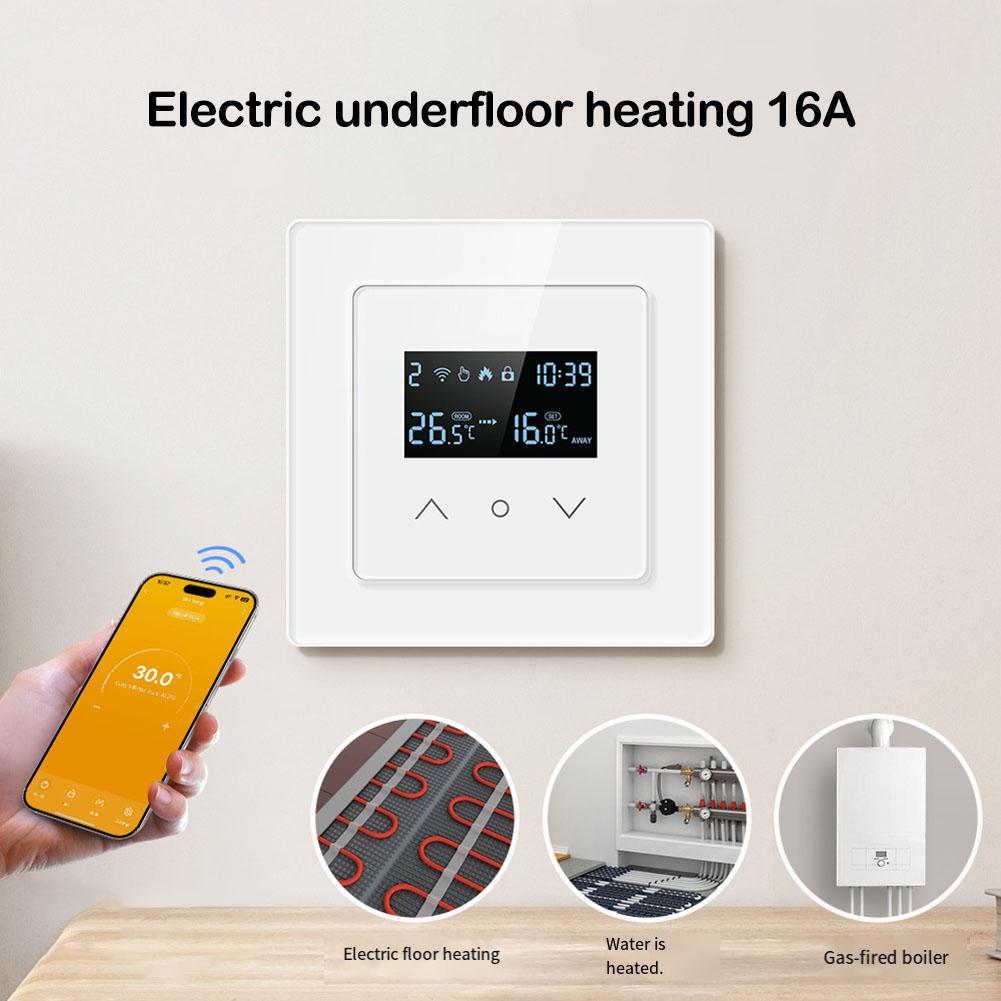 For Tuya WiFi Smart Thermostat Temperature Control Switch with Child Lock for Floor Heating and Wall Mounted Boilers