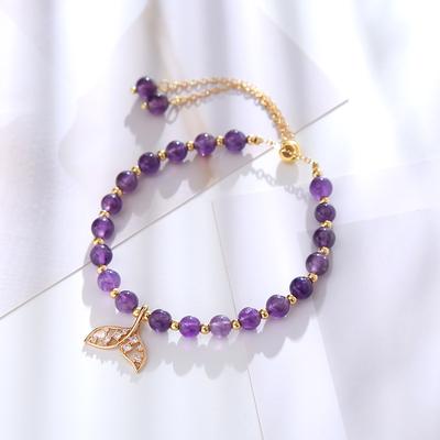 Natural Amethyst Bracelet Mermaid  Bangles Women Fashion Jewelry Accessories Gift